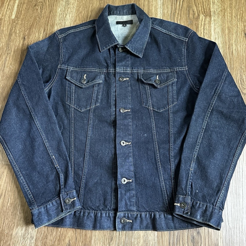 Uniqlo Dark Wash Denim Trucker Jacket Size Size XL Men's Classic Button "levi"